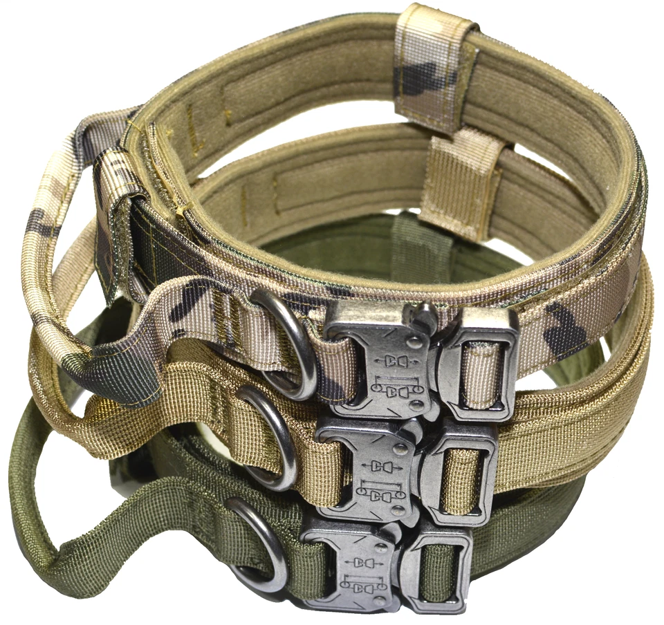 Dog Leash Collar Heavy Duty K9 Tactical Training Pet Metal Buckle Kit Set M L XL - Image 1 of 4