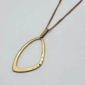 Kenneth Cole MCM Stil Halskette mit Anhänger goldfarben geometrisch kantig 18 Zoll * - Bild 1 von 12