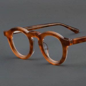 Vintage Round Eyeglass Thick Frames Transparent Square Lightweight Glasses - Picture 1 of 18