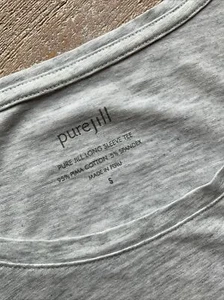 Pure Jill S Long Sleeve Tee Shirt Gray Tunic Pima Cotton Stretch EUC - Picture 1 of 4