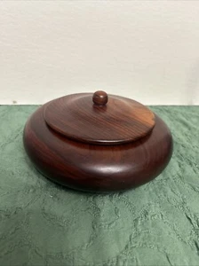 Hand Crafted Turned Small Wooden Vessel/Trinket with Lid Beautiful Wood - Picture 1 of 8