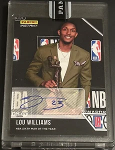 LOU WILLIAMS 2018-19 PANINI INSTANT SIXTH MAN OF THE YEAR BLACK 1/1 AUTO SSP - Picture 1 of 2