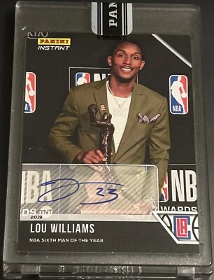 LOU WILLIAMS 2018-19 PANINI INSTANT SIXTH MAN OF THE YEAR BLACK 1/1 AUTO SSP - Image 1 of 2