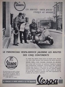 PUBLICITÉ DE PRESSE 1956 VESPA SERVICE POUR 2 ROUES UNIQUE AU MONDE - SCOOTER - Picture 1 of 1