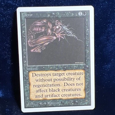 Terror Unlimited Magic the Gathering MTG Black Card Vintage - Image 1 of 4