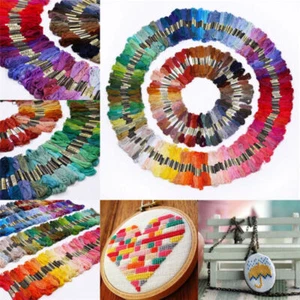 50 Multi Colors Cross Stitch Cotton Sewing Skeins Embroidery Thread Floss Kit - Picture 1 of 6