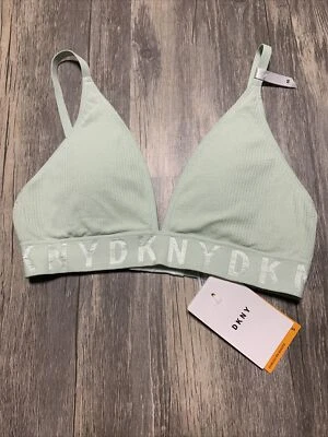 DKNY бесшовный ребристый бюстгальтер бюстгальтер новом зеленый размер маленький новый с Ярлыками - Изображение 1 из 4
