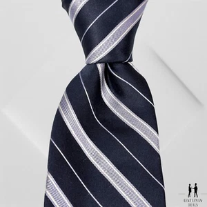 Valentino Men's Neck Tie 100% Silk Regimental Ribbed Woven Designer 59x3.1/4 - Picture 1 of 7