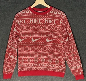 Nike Club Fleece Big Kinder Rundhals Holiday Red XL Ugly Christmas Sweater - Bild 1 von 8