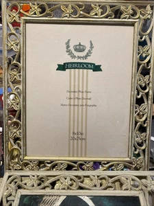 Erbstück Rahmen 8 x 10 schöne gold & weiß abgenutzte Metallblätter 1997 - Bild 1 von 3