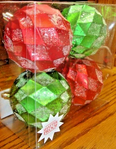 Hobby Lobby Vorteilspackung/mehrfarbig (4) Weihnachten 3,5" Ornamente bruchsicher 815 - Bild 1 von 3