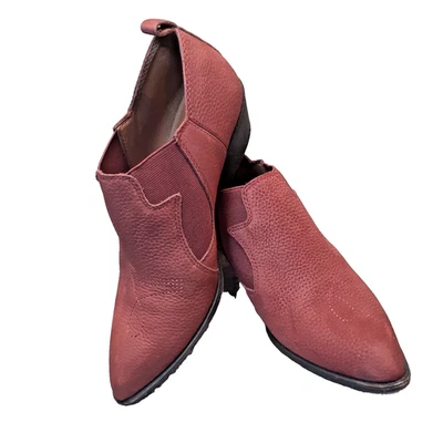 Botas al Tobillo Lucky Brand Joelle Western Cuero Rojo Vaquera Talla 8.5M Foto 1 de 4