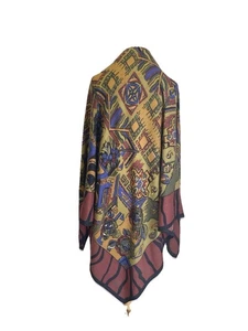 Y7# Nazareno Gabrielli Wool Silk Scarf Multicolor Geometric Abstract Print Wrap - Picture 1 of 6