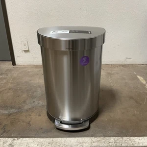 Simplehuman 60 L Semi-Round Stainless Steel Step Trash Can CW2029 - Picture 1 of 7