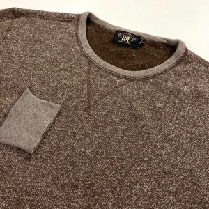 RRL Ralph Lauren Crewneck Sweatershirt Herren XL meliert braun Baumwollmischung 25x27 - Bild 1 von 13