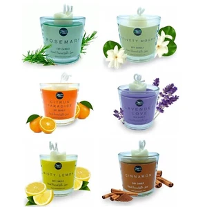 Organic Scented Candles Set of 6 in Glass Soy Wax Each 70Gm - Picture 1 of 8