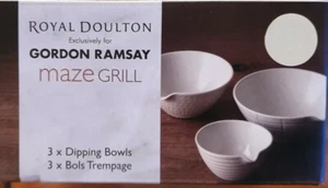 Royal Doulton Gordon Ramsay Maze Grill Set Of 3 Dipping Bowls - Picture 1 of 7