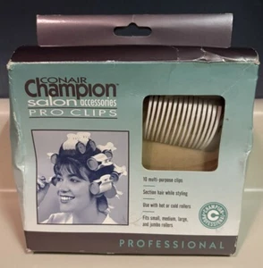 Conair Champion Salon Pro Haarroller Clips Gr. SM-XL 10 im Karton ~ Neu geöffnete Verpackung Vintage - Bild 1 von 6