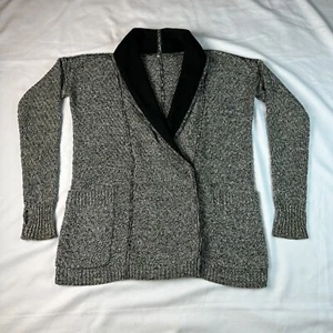 Lululemon Post Practice Cardigan Ghost Black Womens 4 or 6 Snap Pockets W4D51S - Picture 1 of 10