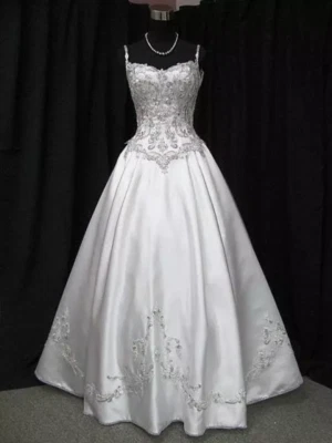 Short Wedding Dresses Off Shoulder Lace Sequin Bridal Gown with Detachable Train - Image 1 of 4