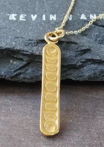 Vergoldete Sterlingsilber Mondphase Charm Anhänger Halskette #C51G - Bild 1 von 2