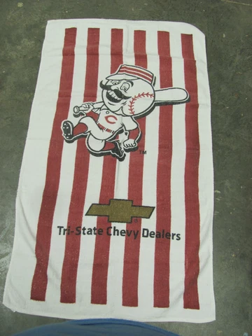 Vintage Cincinnati Reds Mr. Redlegs Towel - Tri-state Chevy Dealers - 54" x 30" Cover