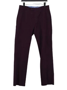 Charles Tyrwhitt Women's Suit Trousers W 34 in Purple 100% Cotton Dress Pants - Picture 1 of 5