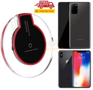 WIRELESS QI CHARGER PAD FAST CHARGE MOBILE PHONE/TABLET USB COMPTBLE ANDROID/iOS - Picture 1 of 6