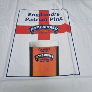 CHARLES WELLS BOMBARDIER BITTER PATRON SAINT PINT T SHIRT WHITE XL (NEW IN PACK) - Picture 1 of 6