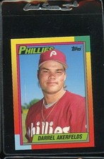 1990 TOPPS TRADED TIFFANY #1T DARREL AKERFELDS ROOKIE RC PHILADELPHIA PHILLIES