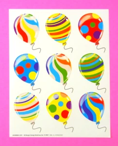 Hoja adhesiva globos vacaciones cumpleaños Eureka - Imagen 1 de 3