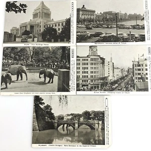 1940’s-1950’s Japan RPPC Post Cards Gonzaga Street Scenes Cars Auto Zoo Trolleys - Picture 1 of 10