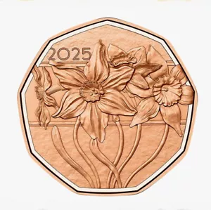 5 Euro Österreich 2025 Ostermünze "Narzissen" - Kupfer, unzirkuliert - Bild 1 von 2