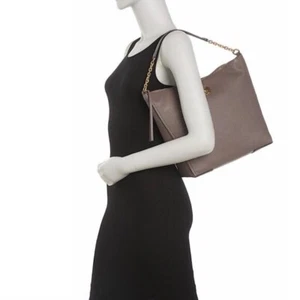 EUC Tory Burch Carson Top Handle Pebbled Leather Hobo Handbag Purse-taupe-$478 - Bild 1 von 14