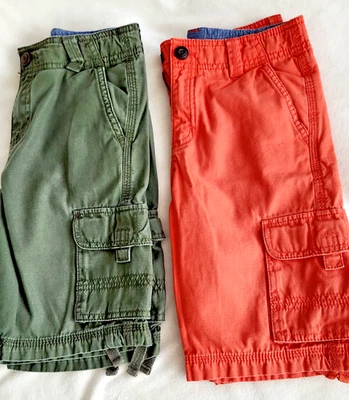 Pantalones Cortos Gymboree para Niños Pull on Carga Ajustables - Verde Oliva/Naranja Talla 7-6 Foto 1 de 4