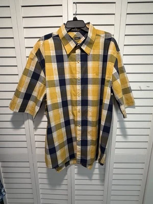 Camisa Rocawear Auténtica Para Hombre 3XL A Cuadros Abotonada Amarillo Azul Ropa de Calle Foto 1 de 4