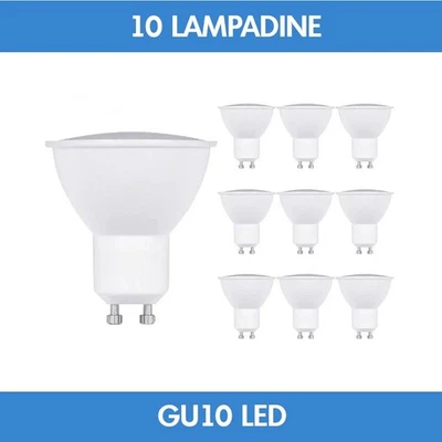 GU10 LED | 10 FARETTI da 3W 6W 9W 12W | LUCE FREDDA NATURALE CALDA - Immagine 1 di 4