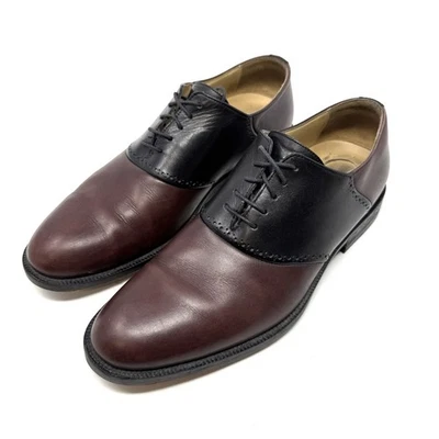 Sapato Oxfords Vestido Selim Johnston & Murphy Conrad Marrom Preto Couro 8,5 M - Imagem 1 de 4