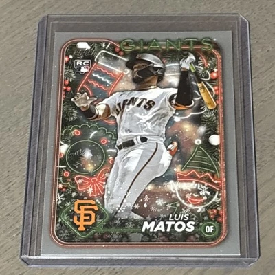 2024 Topps Holiday Silver Glitter #H70 Luis Matos RC - San Francisco Giants - Image 1 of 2