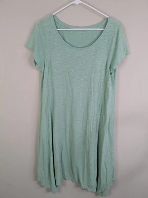 Eileen Fisher Shirt Dress Women's Medium Green Short Sleeve Casual Hemp Blend - Image 1 of 4
