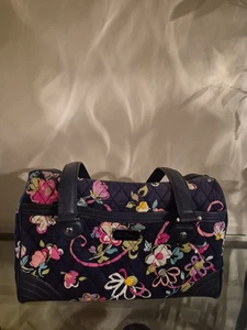Vera Bradley, Navy , Pink And White Flower Design Quilted Fabric Handbag. - Picture 1 of 5