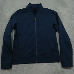 Luluemon Jacket Mens Medium Blue Sojourn FUll Zip Pockets Logo Modern - Picture 1 of 8