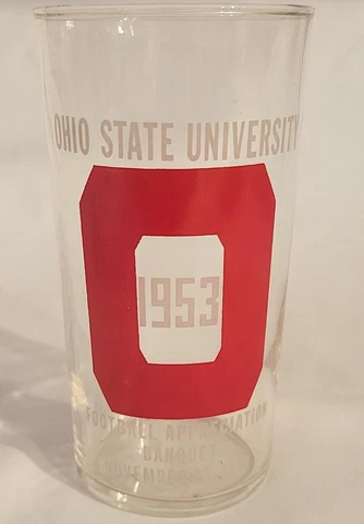 1953 Ohio State University Football Appreciation Banquet Souvenir Glass Cover