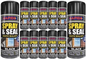 300ml BLACK Leak Stop Spray & Seal Fix Waterproof Sealant Mastic Gutter Roof UK - Picture 1 of 8