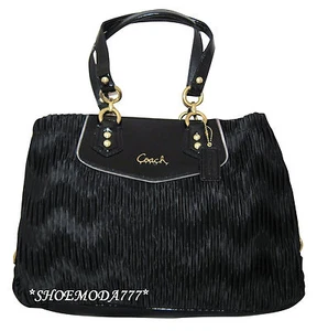 Coach Cendre Froncé Satin Carryall Cartable Sac Porte-Monnaie Authentique 20050 - Picture 1 of 3