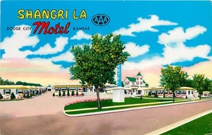 Cartolina Shangri La Motel Dodge City Kansas KS Highway 50S - Foto 1 di 2