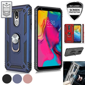 Für LG STYLO 5 / LG STYLUS 5 PLUS Rugged Armor Hybrid Magnet Ring Hülle + Display  - Bild 1 von 16