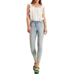 Hippie Rose Junior Damen Rüschen Top hellweiß Gr. XL ärmellos SommerA003 - Bild 1 von 1