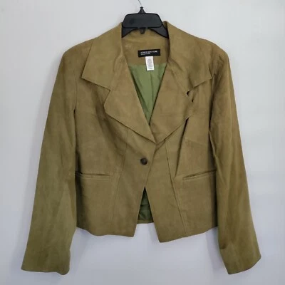 Chaqueta/ablazer de gamuza grande Jones New York verde oliva para mujer Foto 1 de 4