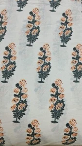 25 Yard Hand Block Print Handmade Cotton Indian Natural Sanganeri Print Fabric - Picture 1 of 3